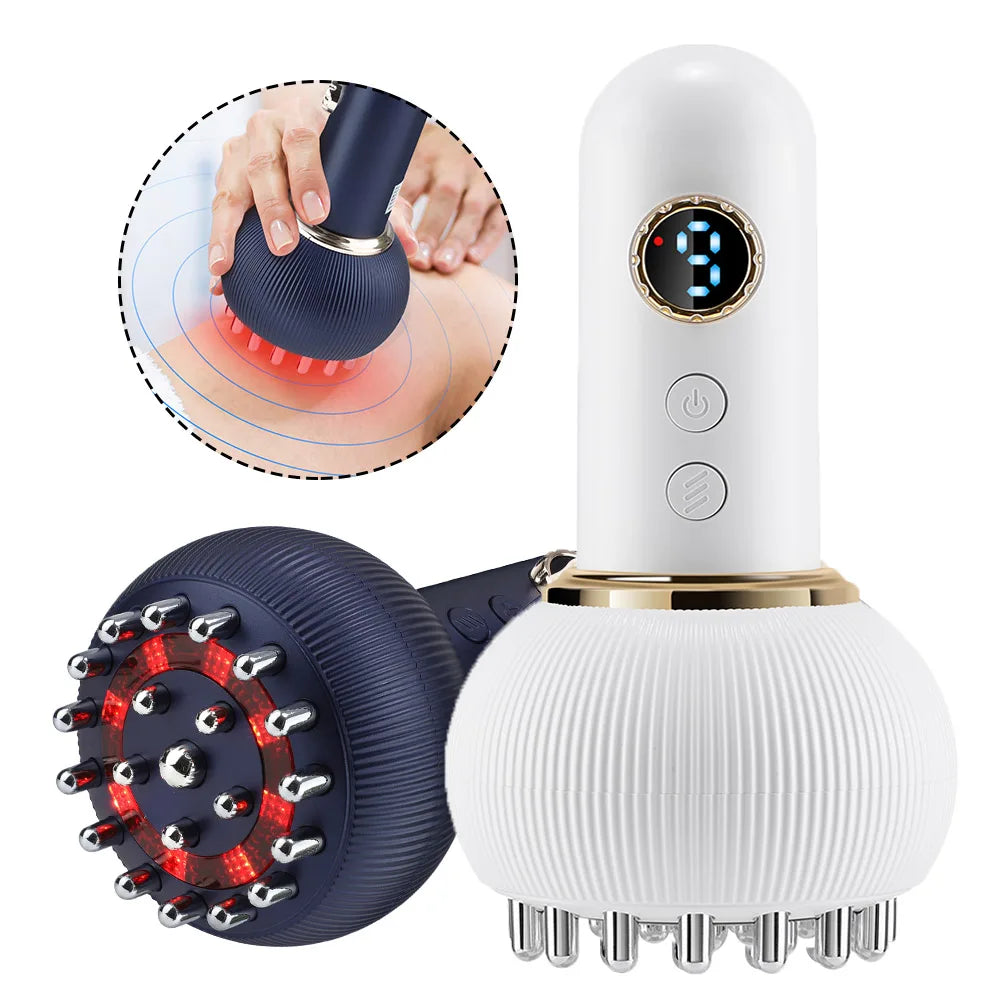 The Lymphatic Rejuvenator : Electric Meridian Brush – Red Light, Heat & Vibration Massager