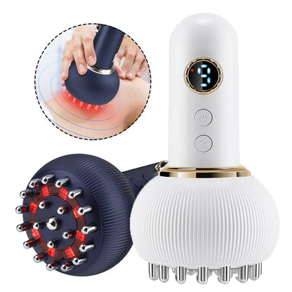 The Lymphatic Rejuvenator : Electric Meridian Brush – Red Light, Heat & Vibration Massager